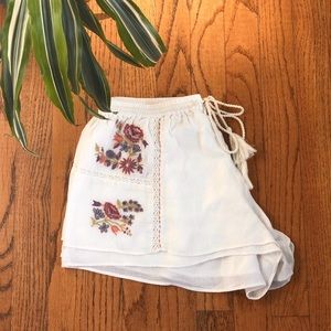 Anthropologie Embroidered Shorts